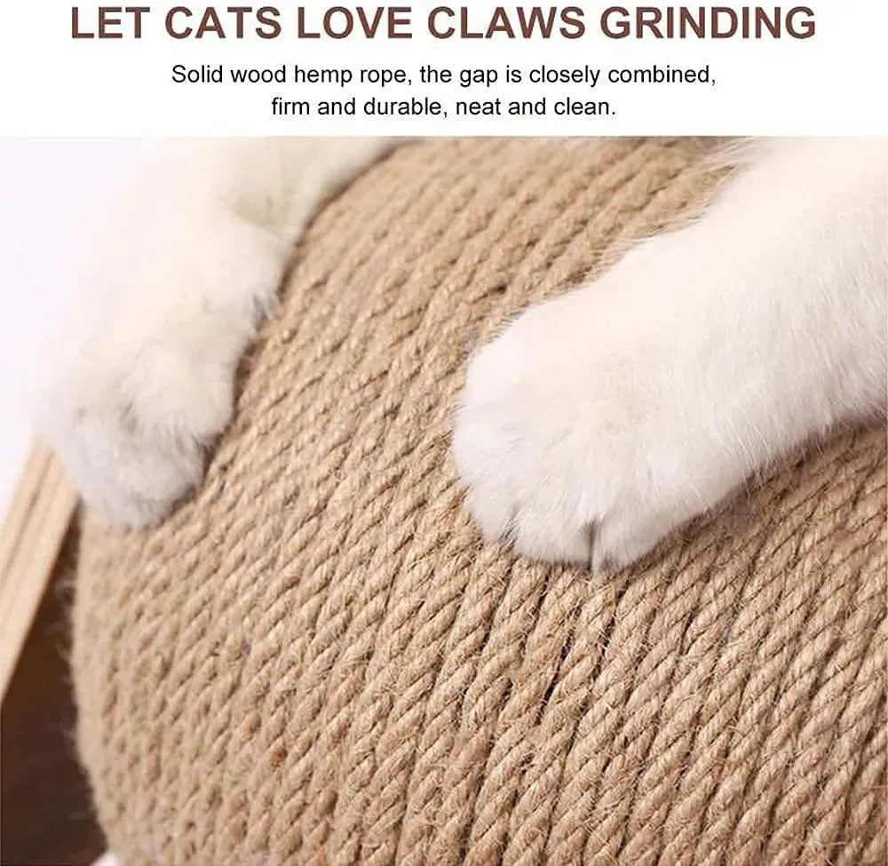 Wooden Cat Catching Treadmill Ball Toy Cat Grinding Claw Sisal Rope Ball - Bellarte Enchanté Wooden Cat Catching Treadmill Ball Toy Cat Grinding Claw Sisal Rope Ball