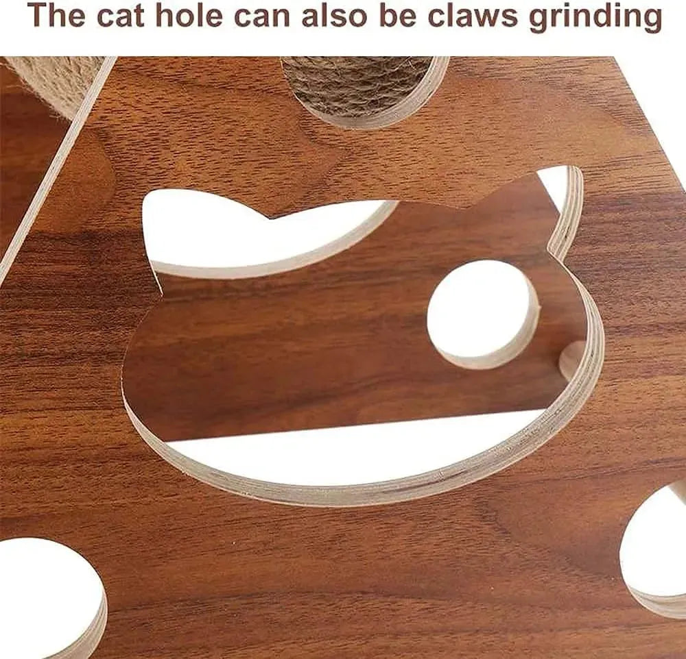 Wooden Cat Catching Treadmill Ball Toy Cat Grinding Claw Sisal Rope Ball - Bellarte Enchanté Wooden Cat Catching Treadmill Ball Toy Cat Grinding Claw Sisal Rope Ball