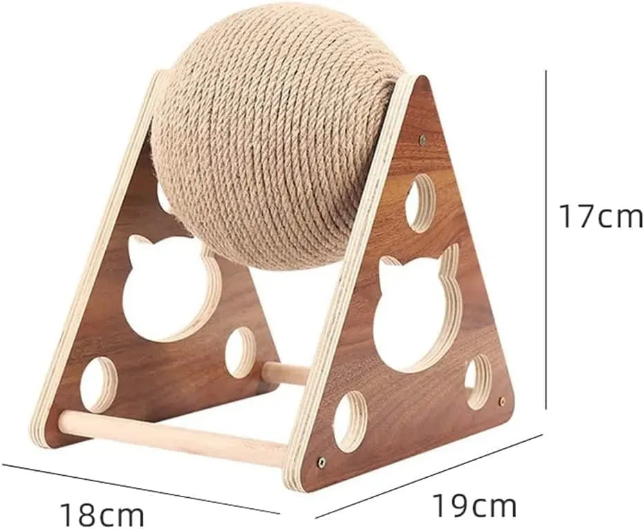 Wooden Cat Catching Treadmill Ball Toy Cat Grinding Claw Sisal Rope Ball - Bellarte Enchanté Wooden Cat Catching Treadmill Ball Toy Cat Grinding Claw Sisal Rope Ball
