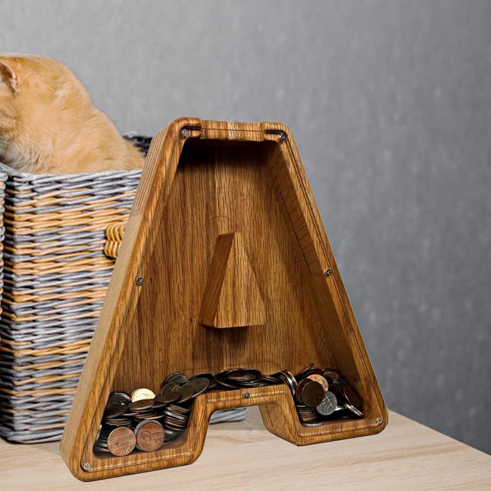 Wooden Letter Piggy Bank Creative Piggy Bank Nordic Style Piggy Bank - Bellarte Enchanté Wooden Letter Piggy Bank Creative Piggy Bank Nordic Style Piggy Bank