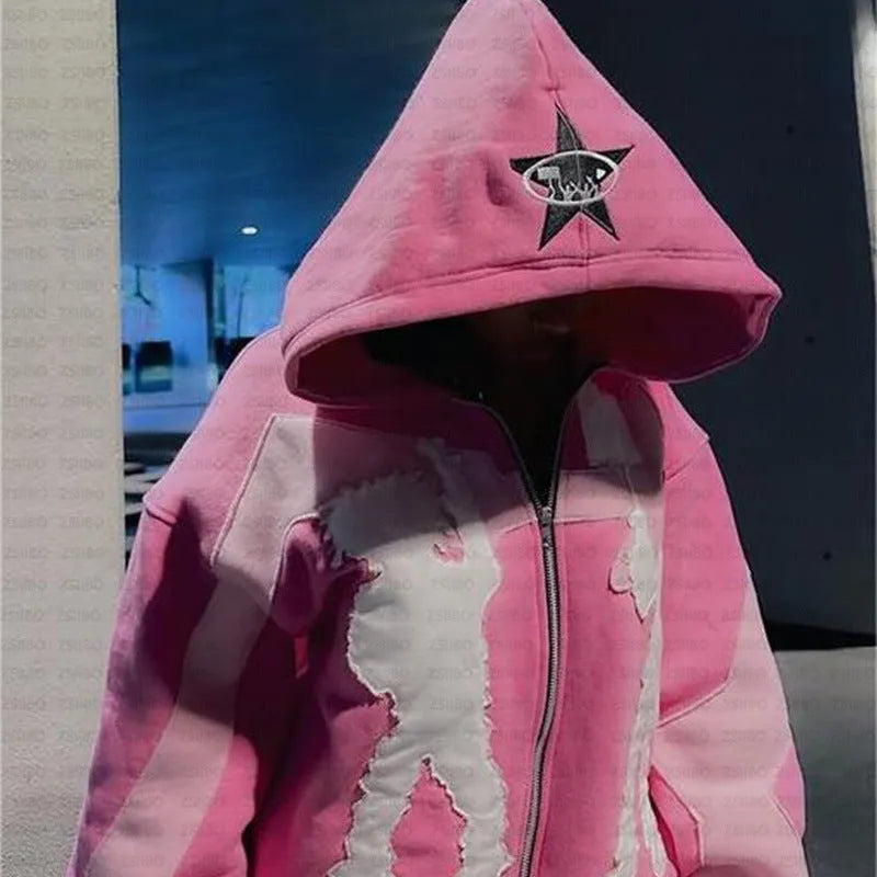 Y2g Personality Hip Hop Style Hooded Cardigan - Bellarte Enchanté Y2g Personality Hip Hop Style Hooded Cardigan