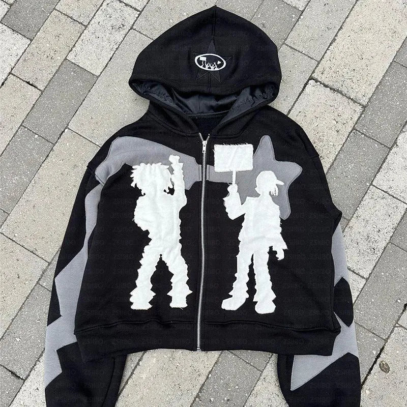 Y2g Personality Hip Hop Style Hooded Cardigan - Bellarte Enchanté Y2g Personality Hip Hop Style Hooded Cardigan