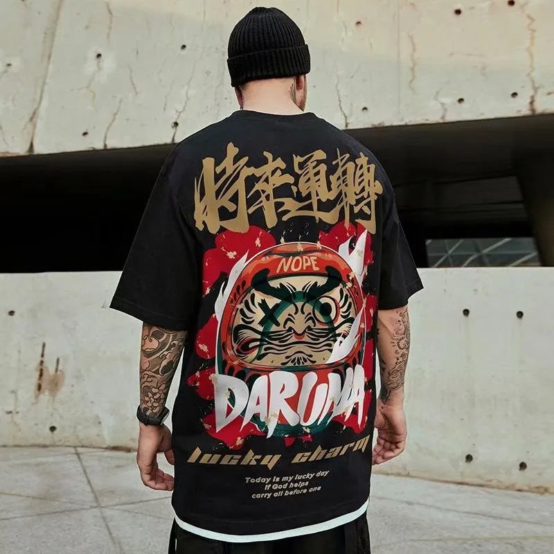 Youth Street Dance Go Out Wave Print Short-sleeved T-shirt Summer Retro Round Neck Wild Youth Half-sleeved Trend Men - Bellarte Enchanté Youth Street Dance Go Out Wave Print Short-sleeved T-shirt Summer Retro Round Neck Wild Youth Half-sleeved Trend Men