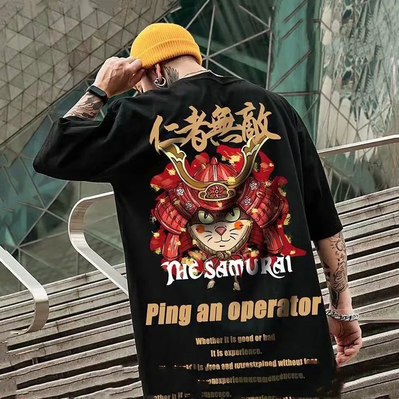 Youth Street Dance Go Out Wave Print Short-sleeved T-shirt Summer Retro Round Neck Wild Youth Half-sleeved Trend Men - Bellarte Enchanté Youth Street Dance Go Out Wave Print Short-sleeved T-shirt Summer Retro Round Neck Wild Youth Half-sleeved Trend Men