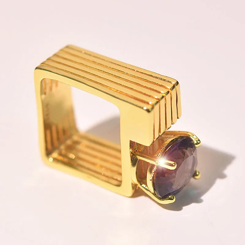 Zircon Princess Diamond Ring Geometric Ring - Bellarte Enchanté Zircon Princess Diamond Ring Geometric Ring